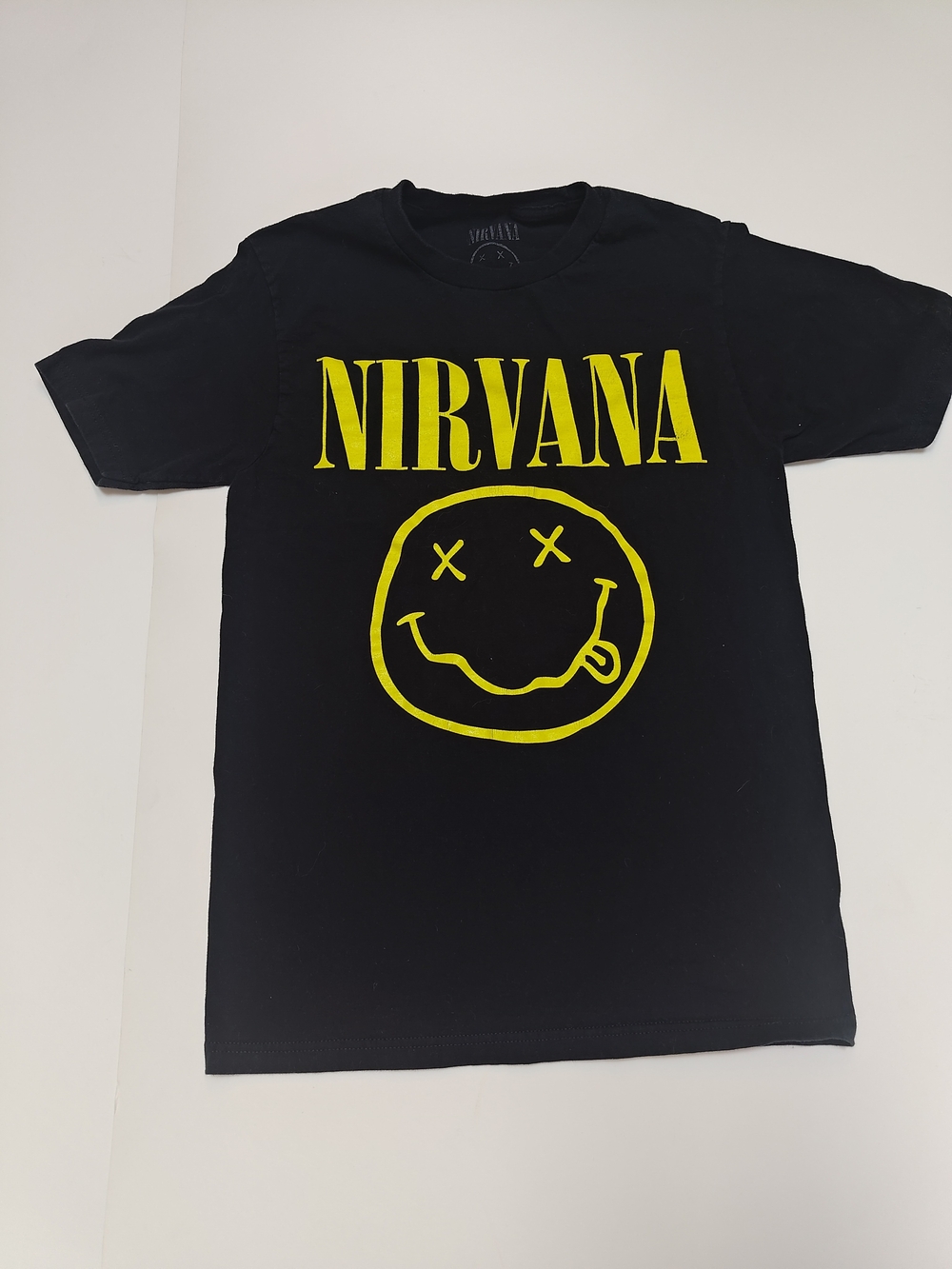 Nirvana XS Black T-Shirt with Yellow Logo